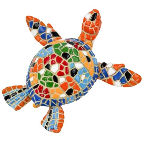 Figurine de tortue en résine multicolore – Pop Art moderne pour la décoration de la maison et du bureau (1/4)