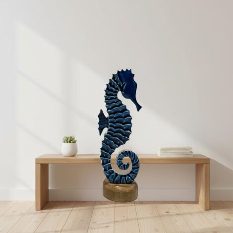 Hippocampe en bois flotté - Décoration murale unique - Wenn Wood