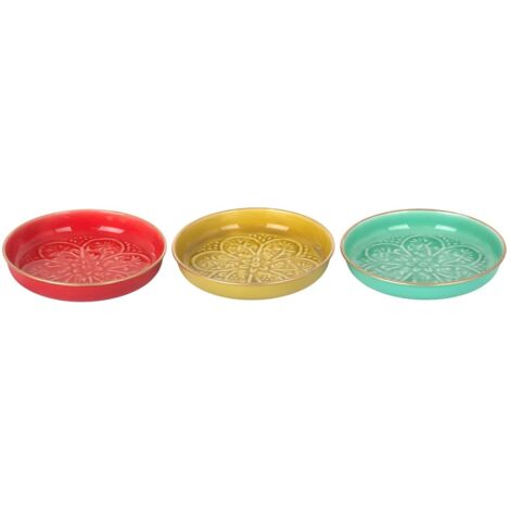 Plateau décoratif indien, lot de 3, pour la maison, design moderne, accessoire de décoration, idéal pour offrir. (1/4)