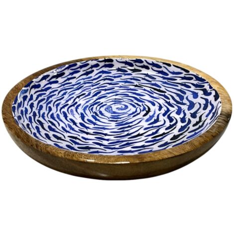 Assiette à poisson décorative en bois, idéale pour la cuisine, design marin, résistante et légère, décoration nautique. (1/4)