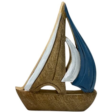 Voilier décoratif en bois pour la maison et le bureau – Modèle de style nautique – Cadeau idéal pour les amoureux de la mer