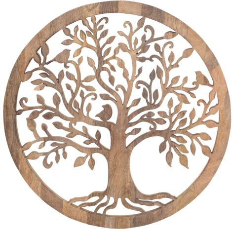 Décoration murale Arbre de Vie, Décoration murale ethnique, Plaque en bois pour la maison, Art mural moderne