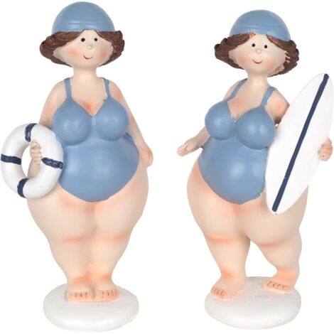 Figurine de baigneuse 2U en résine - Décoration joyeuse pour la maison (1/5)