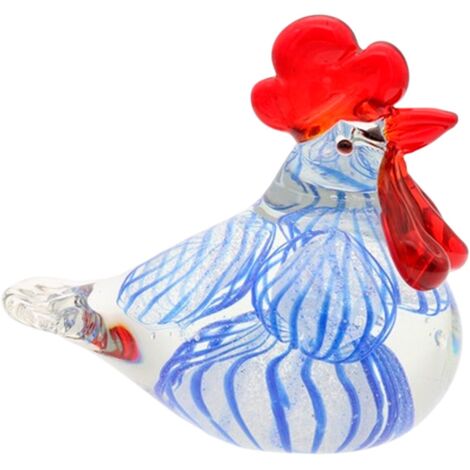 Presse-papier en verre coloré en forme de poule - Décoration unique (1/5)
