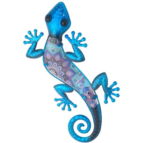 Décoration murale lézard en métal L - Design coloré et décoratif