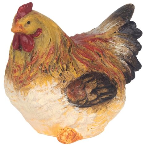 Figurine de poule en résine - Décoration rustique et chaleureuse (1/5)