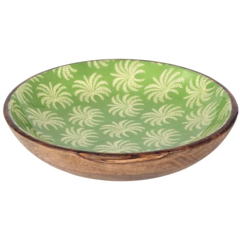 Grand bol en bois et résine en forme de palmier, style tropical, pour la décoration (1/5)