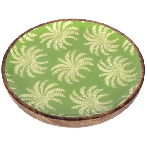 Assiette Palm Tree S en bois et résine, style tropical (1/5)
