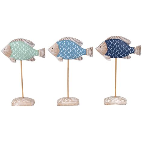 Figurine de poisson 3U en MDF - Décoration marine pour tous les espaces
