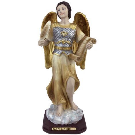 Statuette religieuse de saint Gabriel en résine - Élégante et détaillée