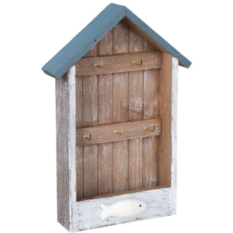Porte-clés en MDF style marin avec hameçon décoratif (1/5)