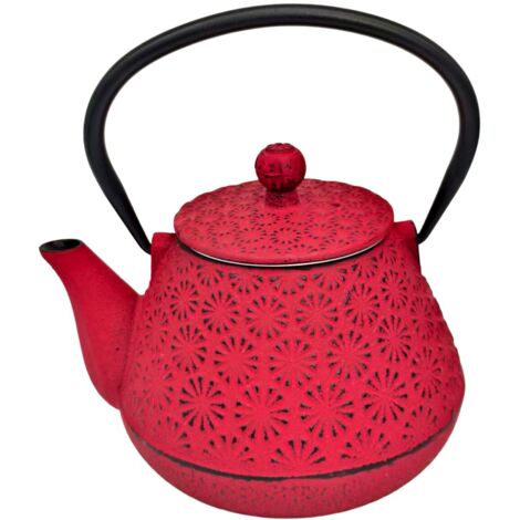 Théière en fonte 0,6 L - Style japonais à motif floral (1/5)
