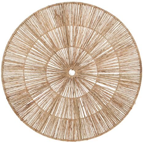 Décoration murale ronde en jute - Style naturel pour le jardin