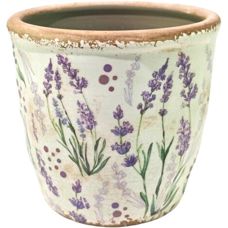 Pot de fleurs en céramique pour lavande, taille S - Style champêtre pour l'intérieur