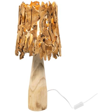 Lampe en paulownia au design rustique et à la lumière chaude pour la maison