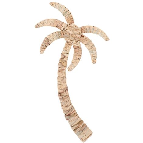 Décoration murale naturelle avec palmiers et joncs de mer - Style tropical