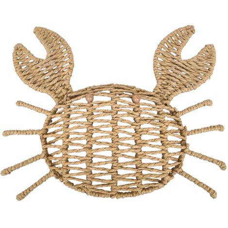 Décoration murale en paille de blé en forme de crabe - Décoration de jardin créative