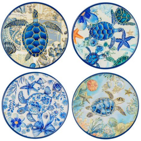 Dessous de verre en céramique 4U à motif marin (1/5)