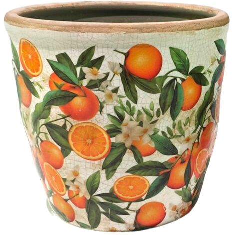 Grand pot de fleurs en céramique pour oranges - Style frais et naturel
