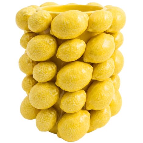 Vase citron en dolomite - Décoration moderne et colorée
