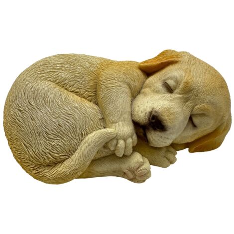 Figurine de chien couché en résine - Style réaliste pour la décoration (1/5)