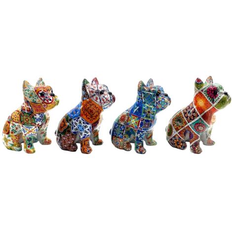 Figurine décorative de chien en résine, style coloré et artistique (1/5)