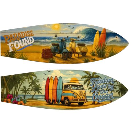 Décoration murale de jardin en MDF représentant un surfeur - Style plage, évoque la liberté de l'océan (1/5)
