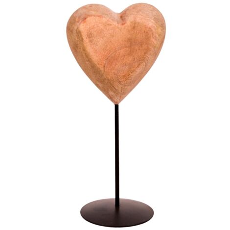 Figurine en bois naturel en forme de cœur pour la décoration intérieure