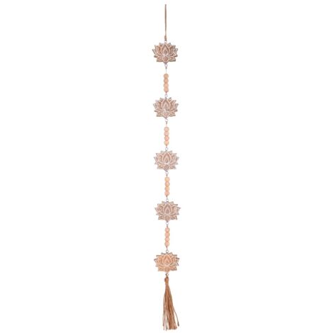 Suspension florale en bois en forme de lotus - Décoration murale bohème (1/5)