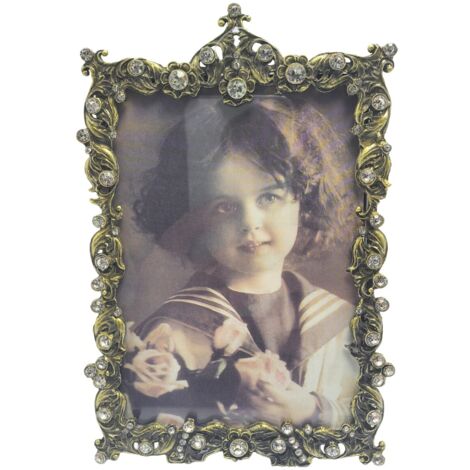 Cadre photo vintage en métal et verre aux détails élégants (1/5)