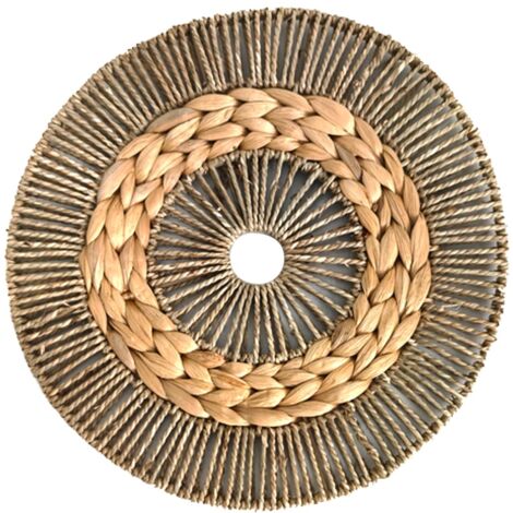 Décoration murale ronde avec palmiers et joncs de mer - Style naturel pour jardin