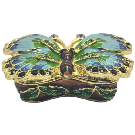 Boîte en métal papillon au design coloré et aux détails élégants (1/5)
