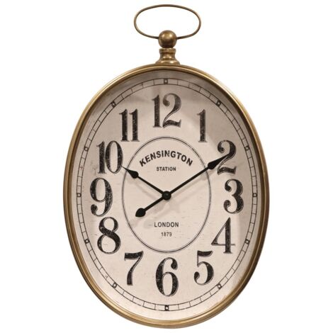 Horloge ovale en métal au design vintage pour la décoration intérieure (1/5)