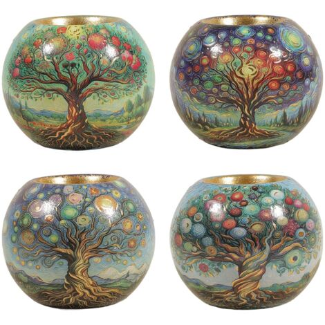 Bougeoirs en verre 4U - Décoration circulaire colorée de style artistique (1/5)