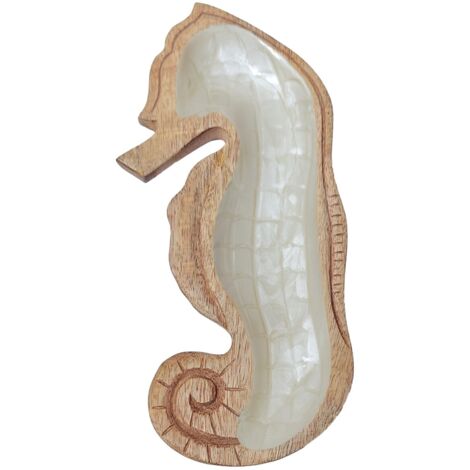 Plateau hippocampe en bois et résine - Style nautique (1/5)