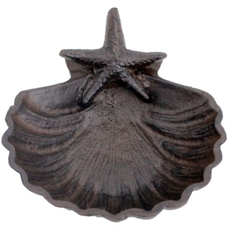 Coquillage décoratif en fonte avec étoile de mer - NEUF (1/5)