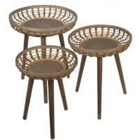 Signes Grimalt Meubles de table auxiliaires Tables 3 unités Brown Auxiliary Furniture 54x54x65cm 26860