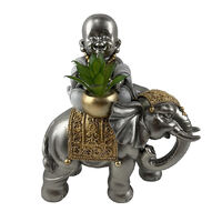 Signes Grimalt Figure Moine Buddas Bouddha argenté - 20x18x10cm