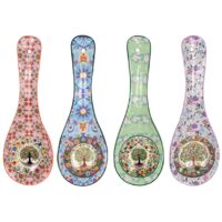 Repose-cuillère Arbre de Vie, design décoratif pour la cuisine, lot de 4 supports, cadeau idéal