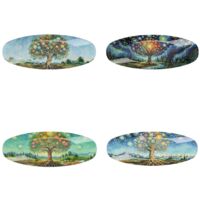 Assiette en verre Arbre de Vie - Motif coloré et artistique