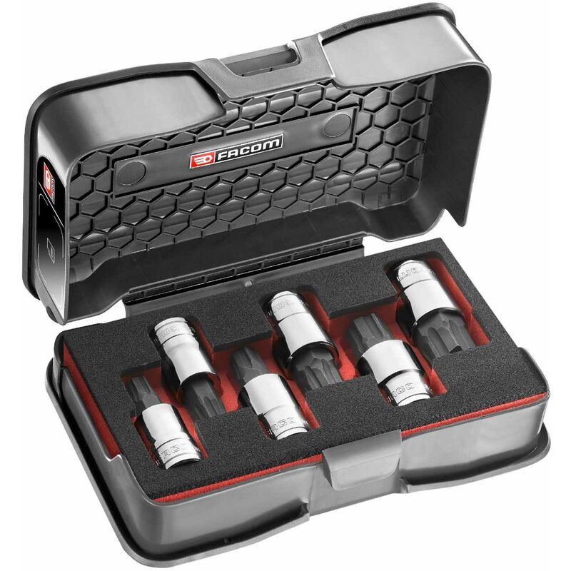 Alltrade Bit-Steckschlüssel-Set – 6-teilig, 3/8 & 1/2 Zoll, Für Torx T40 Bis T60