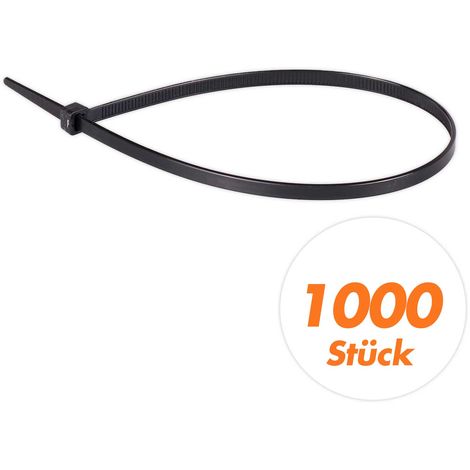 1000 Stück 3,6 x 150mm schwarz Kabelbinder set Kabelband Kabelstrapse UV Nylon 6 