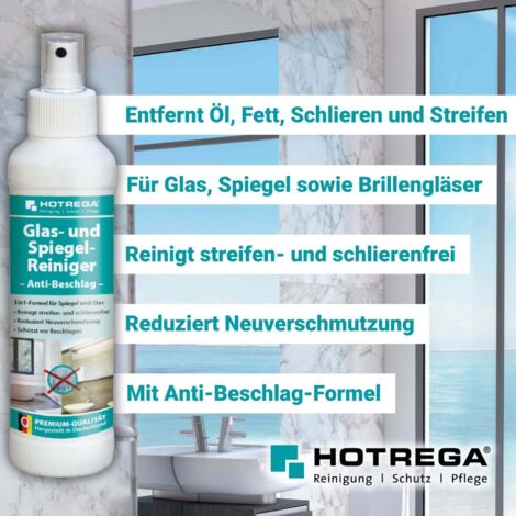 HOTREGA Glas- und Spiegel-Reiniger Anti-Beschlag Set 2-teilig