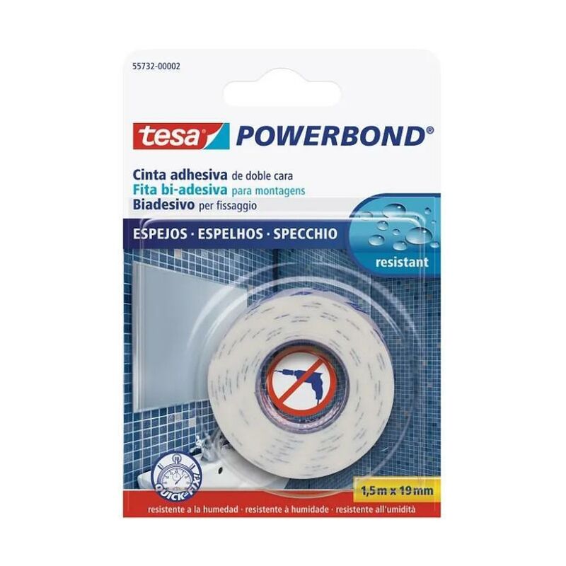 Nastro Biadesivo Specchi Tesa Powerbond Bianco