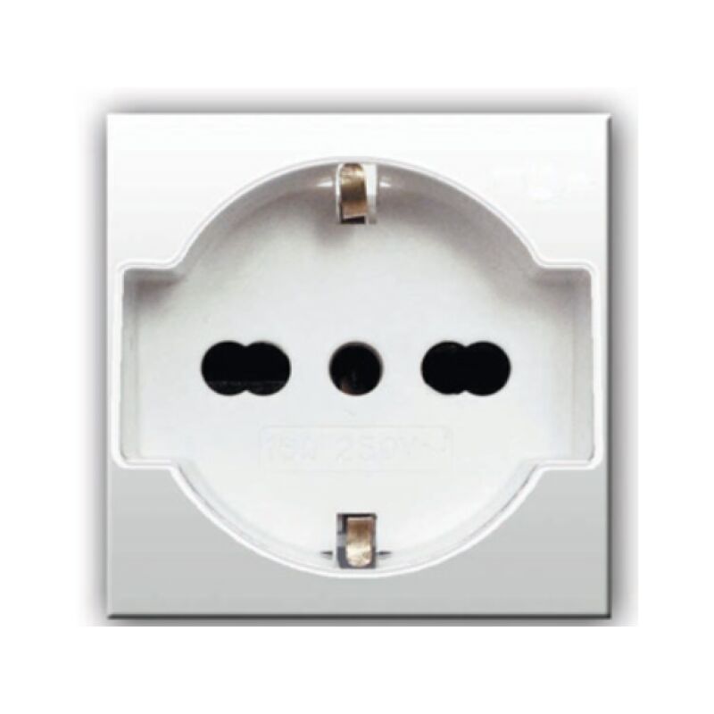 Presa Tripla Schuko Da Parete IP44 - Hermes2 AUFPUTZ - Colore Bianco/Nero 16A 230V