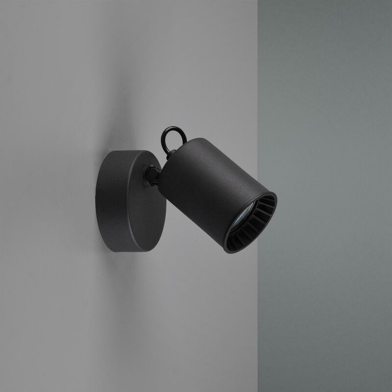 Trio lighting italia pago faretto 1 spot da soffitto attacco gu10 in  metallo colore nero opaco 803500132