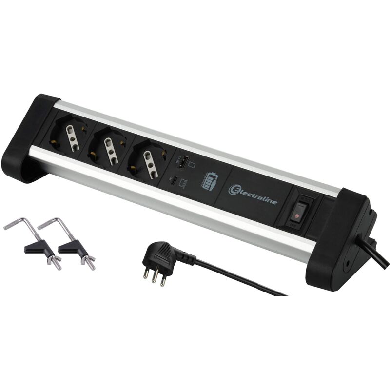 Multipresa Electraline A Scomparsa - 2 Prese Schuko Per Scrivania E Cucina - Foto 7