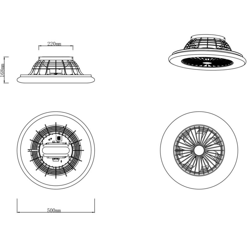 Stralsund Ventilatore E Plafoniera Led Con Effetto Cielo Stellato E RGB Con  Telecomando Multifunzione E Regolazione Diam.50cm