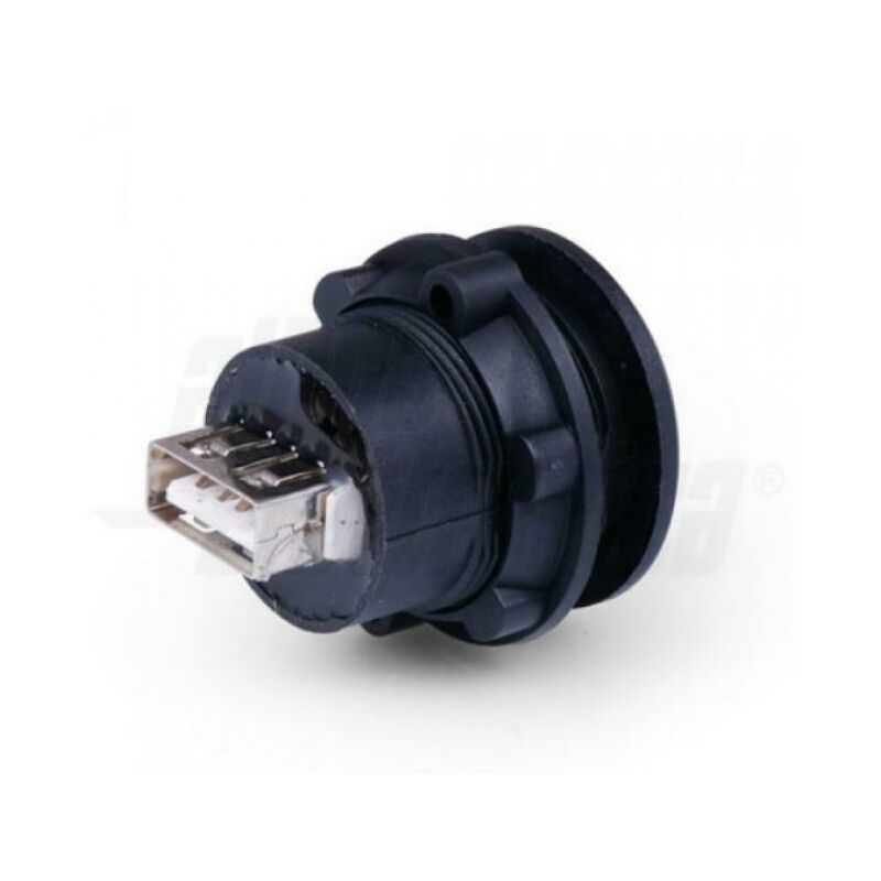 Alpha elettronica presa passante da pannello usb diametro 22mm nera 64-527np