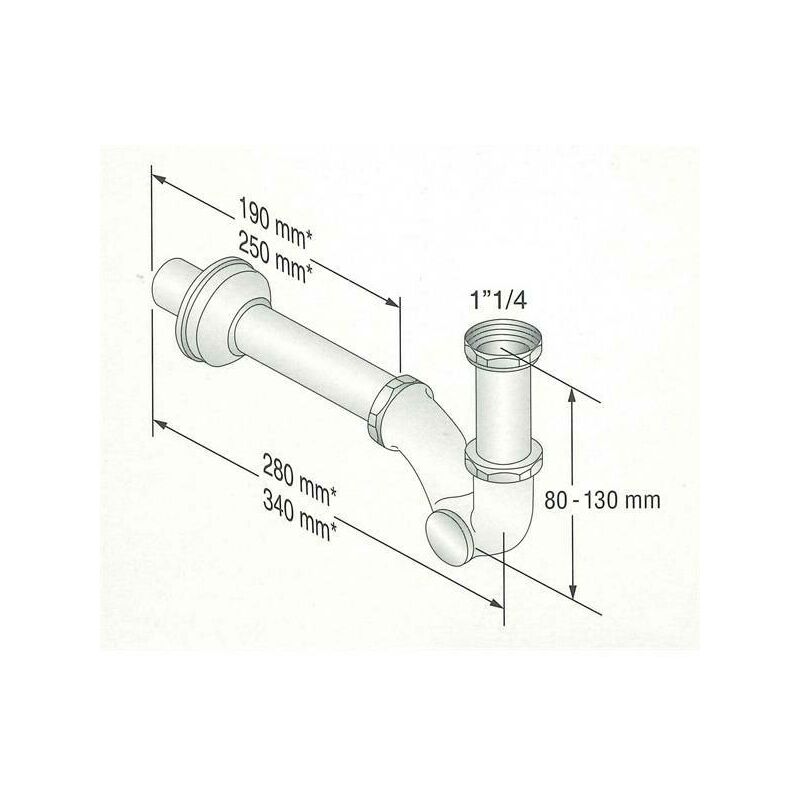 Idro-bric sifone per bidet a s da 1'' 1/4 senza piletta smk-s0298 sp